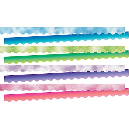 Barker Creek Tie-Dye & Ombr Double-Sided Scalloped Border  Colors, 52/set, PK52 4327